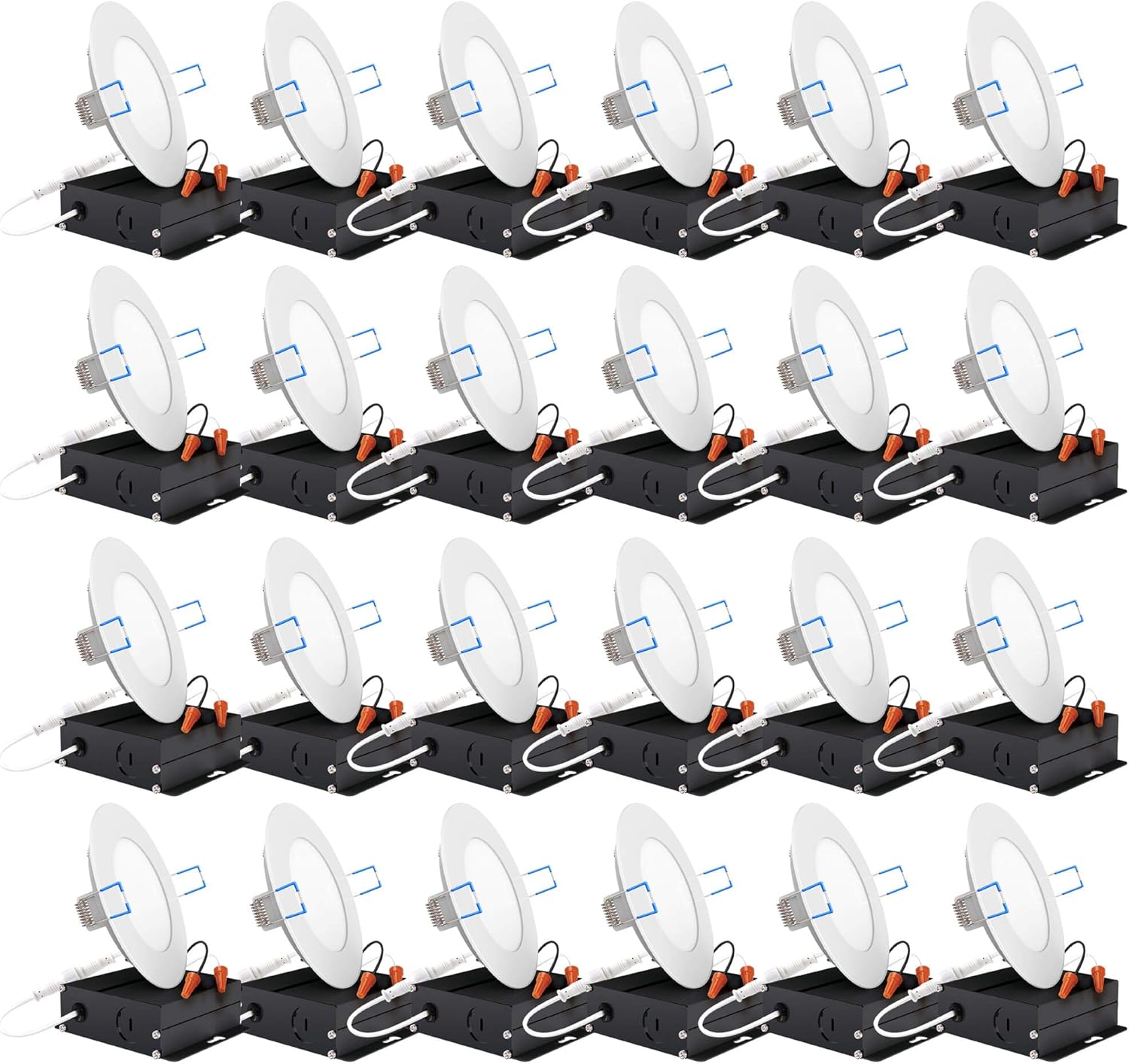24 Pack 4 Inch Ultra Thin LED Recessed Ceiling Lights, 5000K Daylight, Dimmable 10W, 650 LM X977