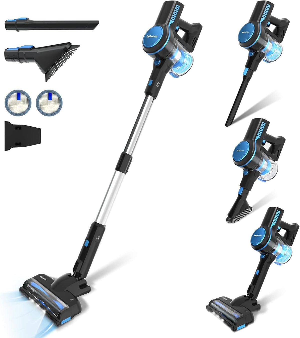 Cordless Stick Vacuum Cleaner with 23Kpa 200W Brushless Motor, 3 Suction Mode, 2200mAh Rechargeable Battery, 6-in-1 Lightweight O21909