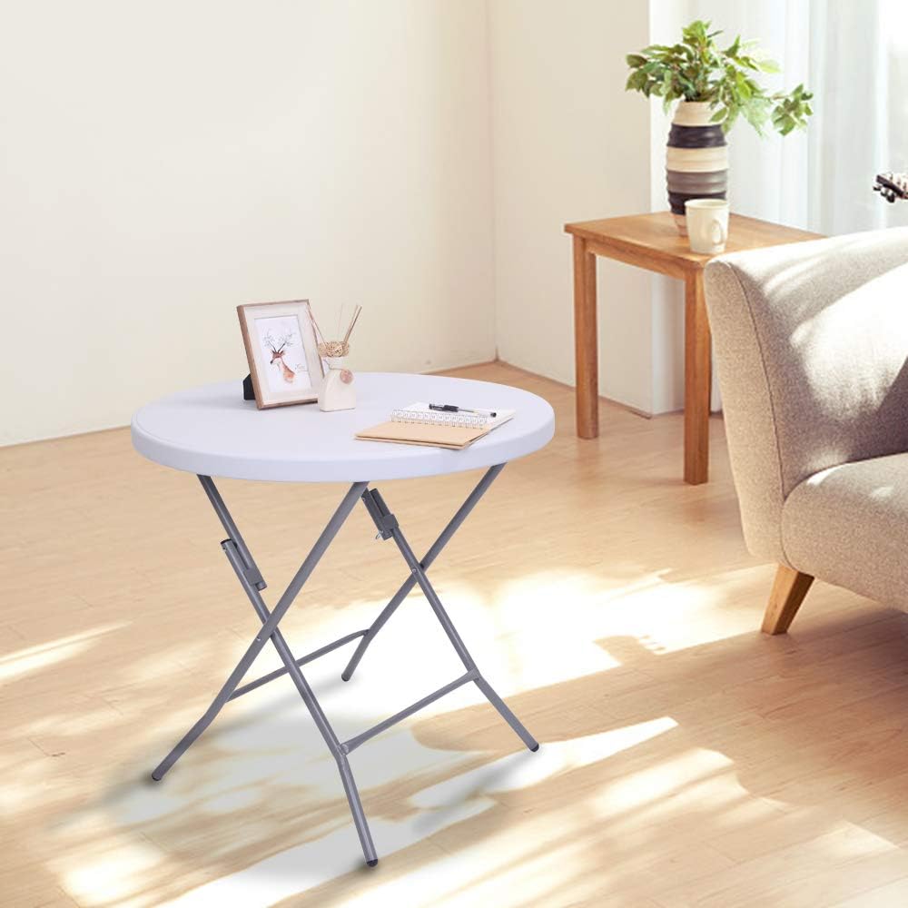 White Granite 32 Round Folding Plastic Table D309141