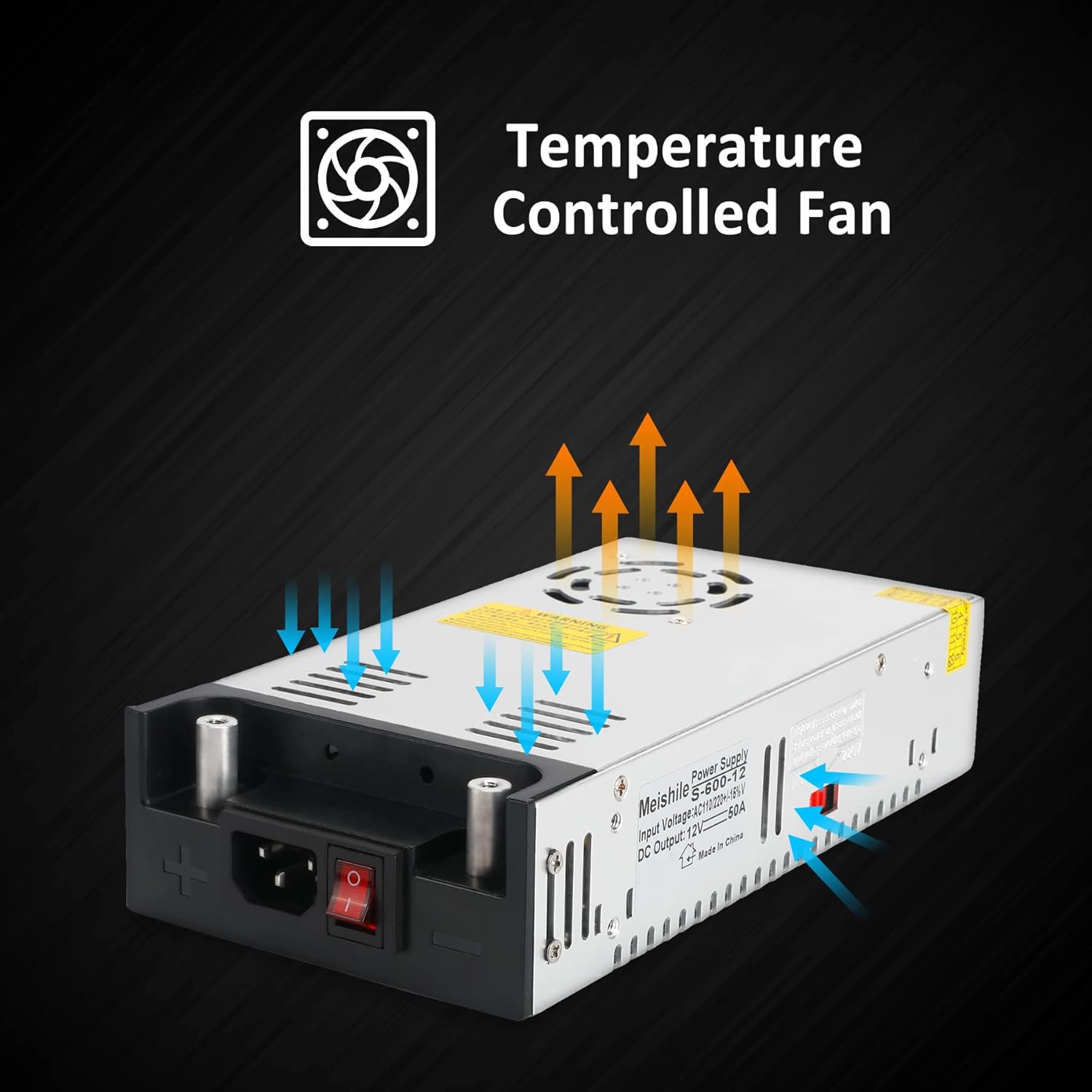 DC 12V 50A 600W Switching Power Supply, Pack of 2 V389