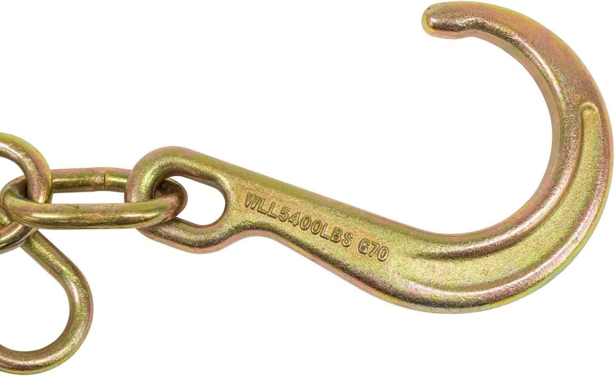 (4 Pack) 8" G70 J Hook with T-J Hooks and Enlarged Link, 5,400 lbs WLL B82367