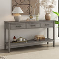 59.1" Long Console Table with 3 Drawers and Storage Shelf A866236