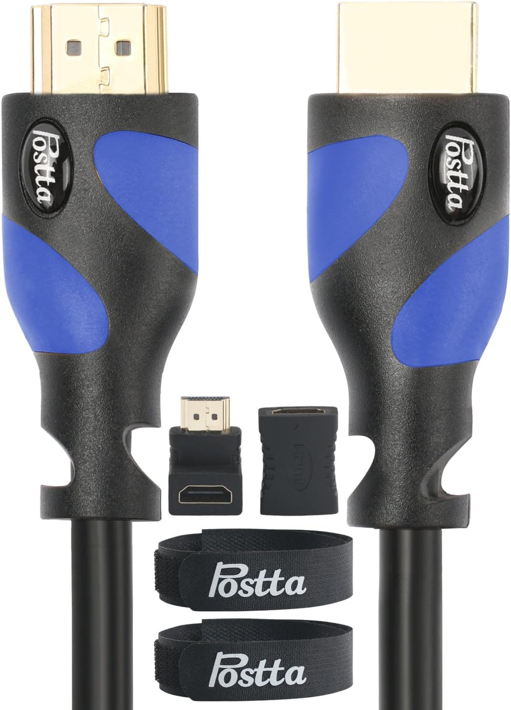 HDMI Cable 100 Feet with Built-in Signal Booster, 2 Piece Cable Ties, 2 Piece HDMI Adapters O986