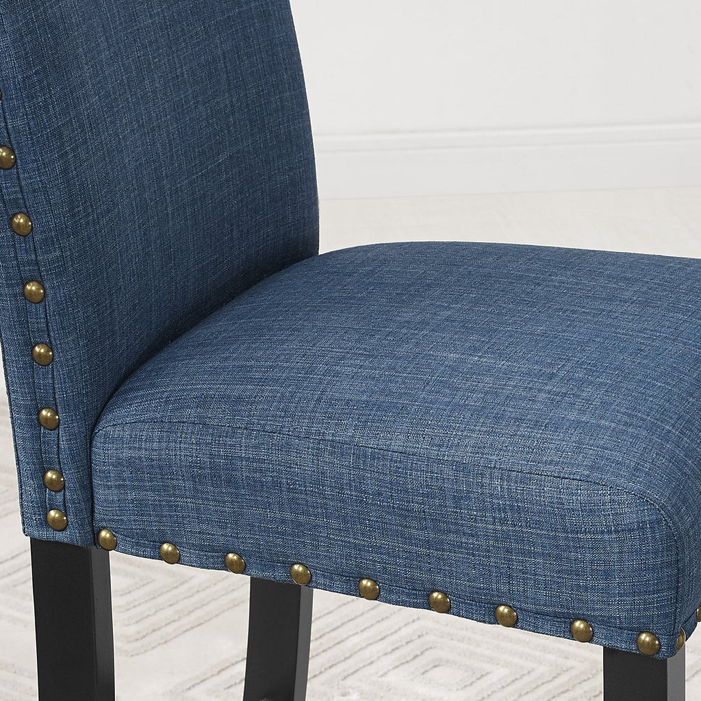 Gray Fabric Bar Stool with Nailhead Trim (Set of 2) D464