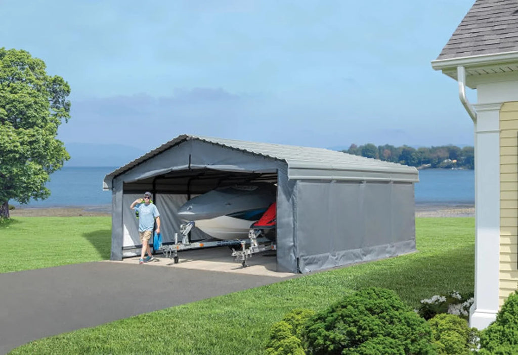 20 x 20 ft. Fabric Carport Enclosure Kit B8919
