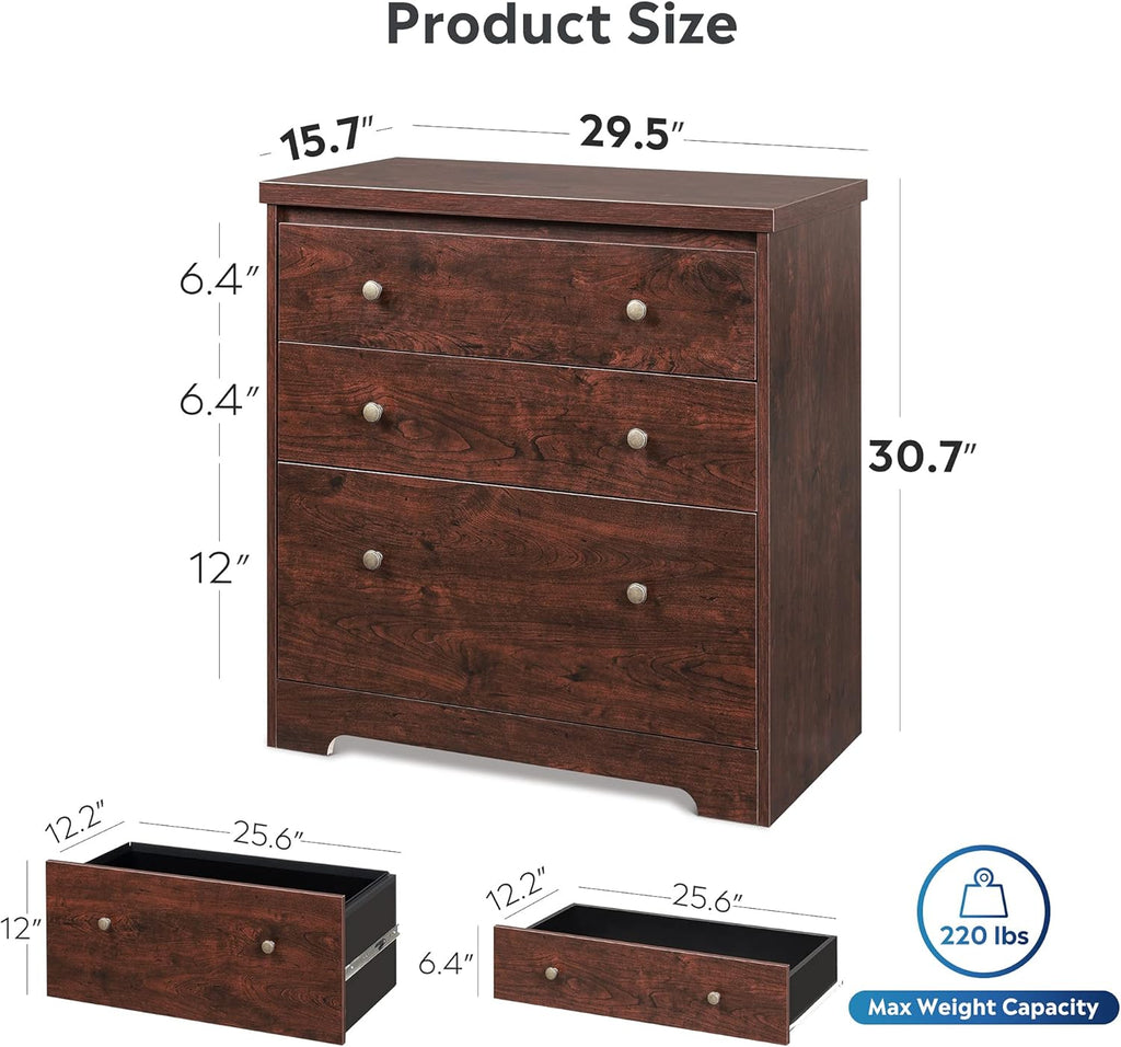 3 Drawer Wood Lateral File Cabinet S312126