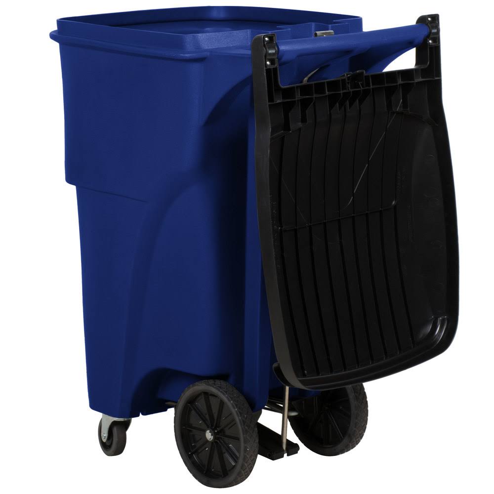 Blue Rectangular Rollout Trash Can J48434