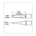 Blade Tip Tweezer Cartridge, 0.65 in Tip Length, 0.08 in Tip Width, 0.04 in Thick V5272