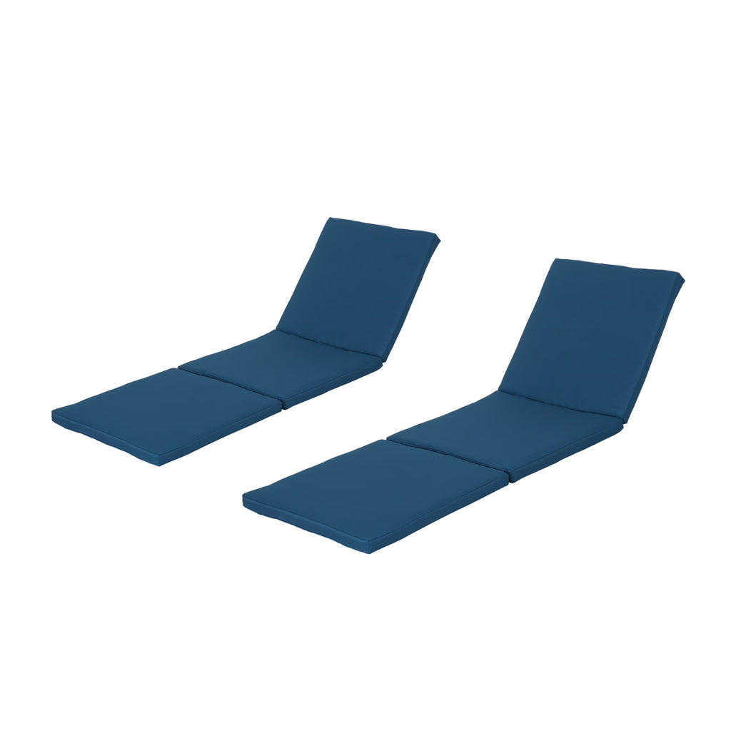 Blue Water Resistant Chaise Lounge Cushion, Set of 2 S102938