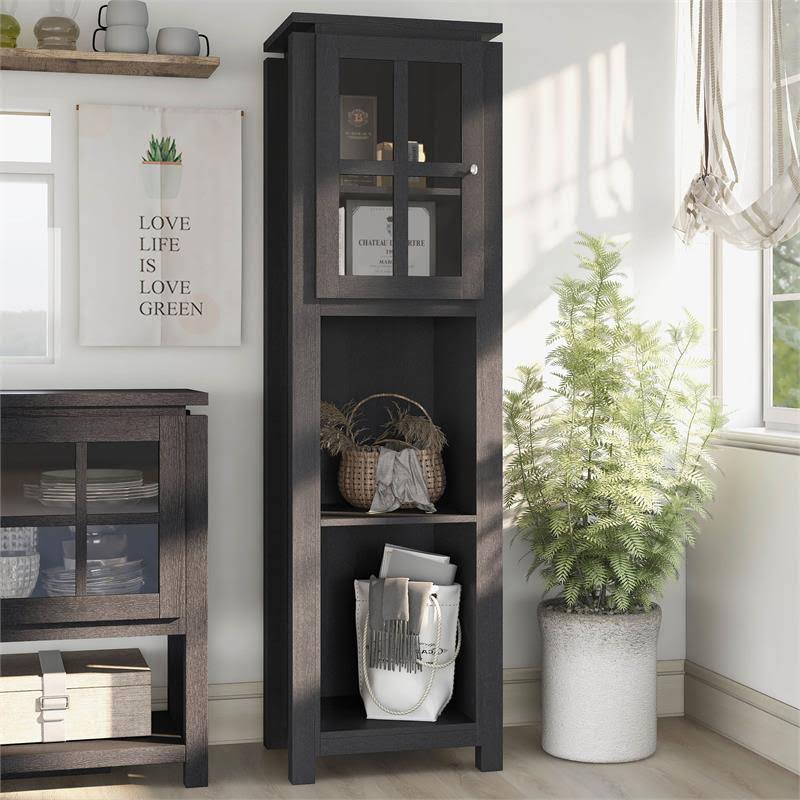 Black 4-Shelf Tower Cabinet P597