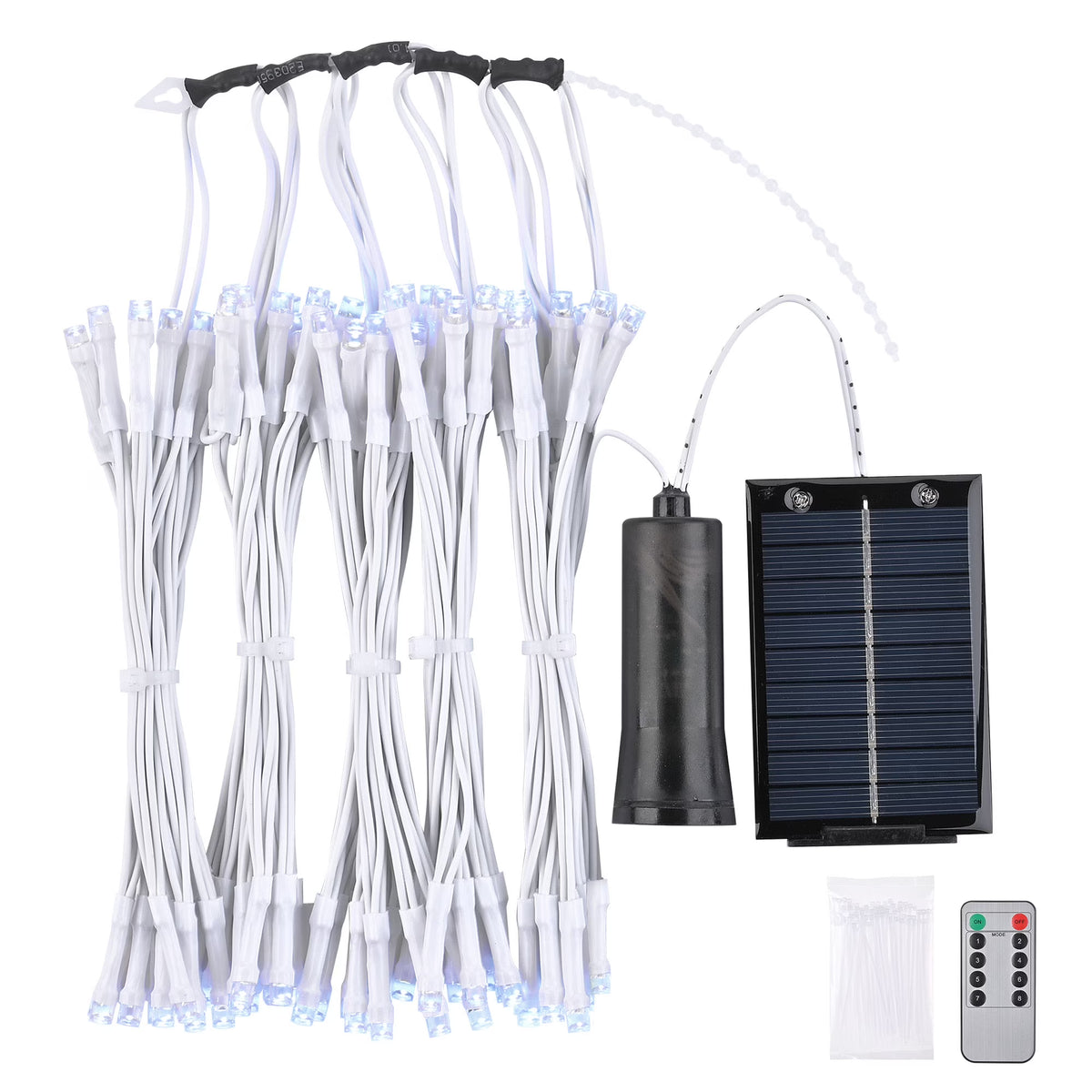 96 LED Cold White Solar String Light for Patio Umbrella O22323