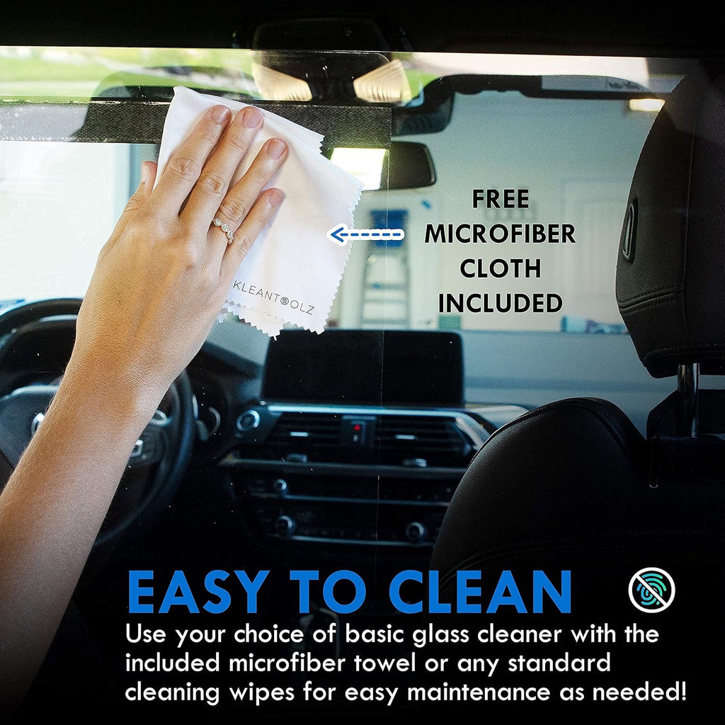 Adjustable Plexiglass Car Sneeze Guard Barrier with Microfiber Cloth W56216