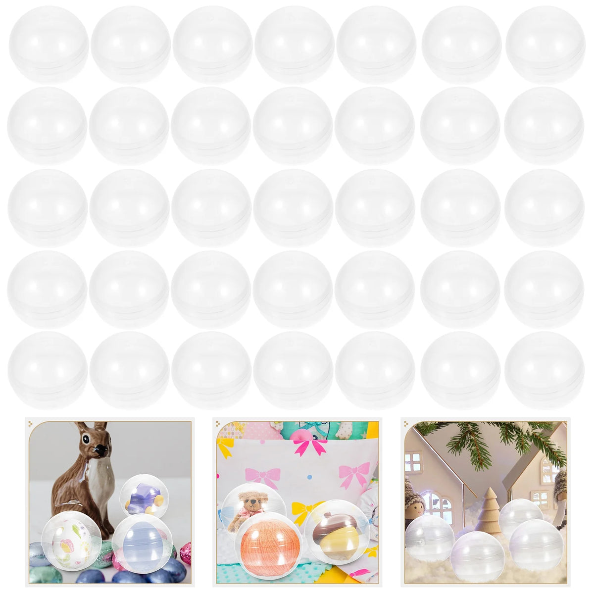 50pcs Plastic Transparent Fillable Grab Balls J720