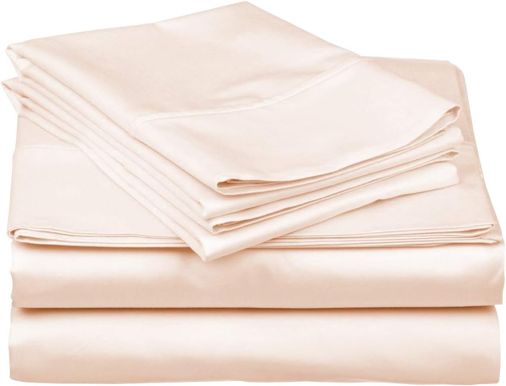 Blush 100% Egyptian Cotton Sateen Sheet Set, California King, 4Pc X1392