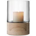 Clear Glass Lantern with Ash Base N793