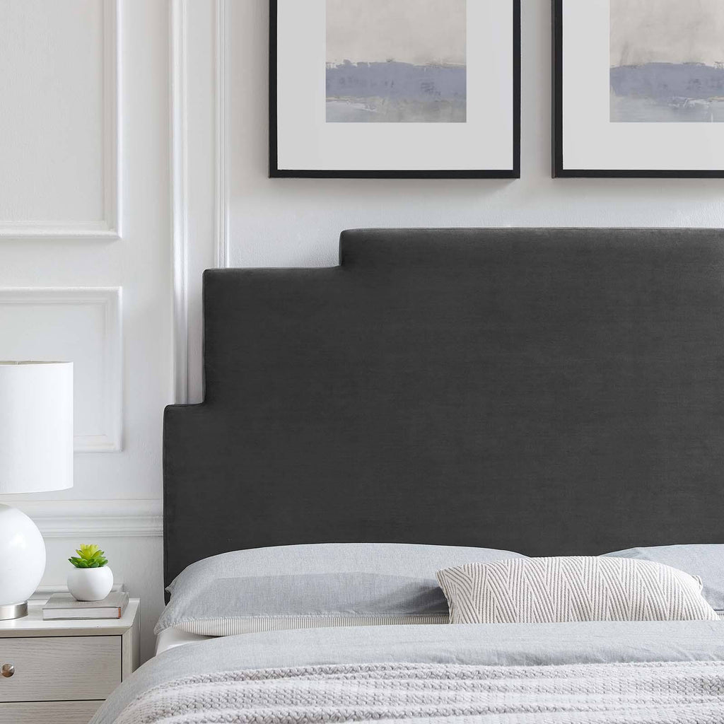 Charcoal Performance Velvet Headboard King California King R372