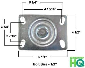 6 x 3 Heavy Duty Swivel Caster Green Polyurethane on Steel Wheel 2000 lbs Capacity O7349