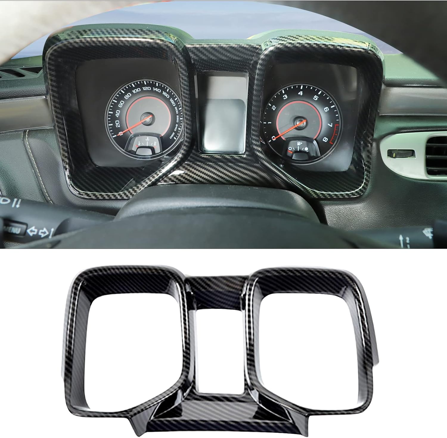 Carbon Fiber Grain Dashboard Cover Trim Kit Pack of 2 A583843