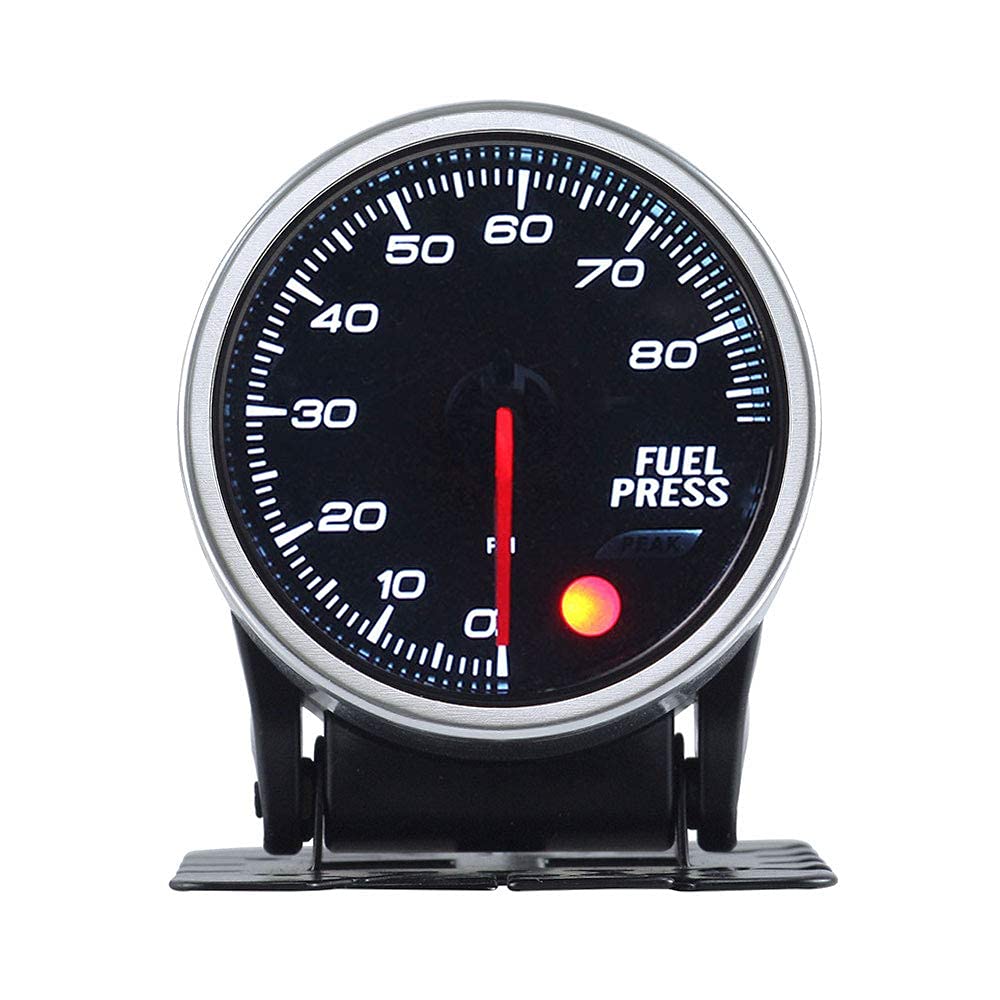 2-1/16 52mm 7 Color 0-80 PSI Fuel Pressure Gauge with Press Alarm J23817