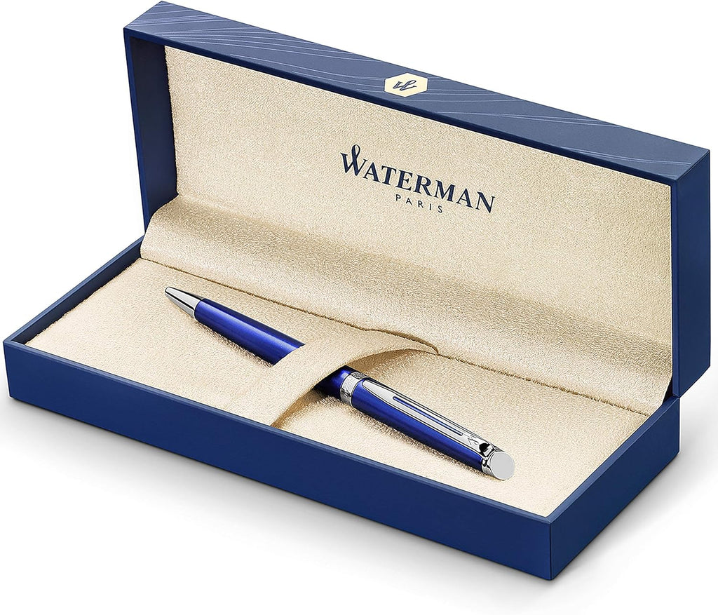 Stainless Steel Ballpoint Pen with Chrome Trim, Medium Point, Blue Ink Cartridge, Pack of 2 K766964
