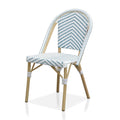Natural Tone Patio Bistro Chairs (Set of 2) - Blue & White J5981