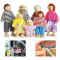 Wooden Dolls Playset Set of 7 People with Dog Y976