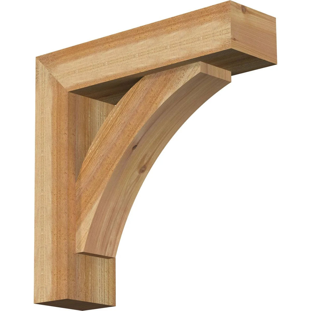 6x22W x 22x22D x 22x22H Rough Sawn Bracket with Offset Brace, Western Red Cedar S1815