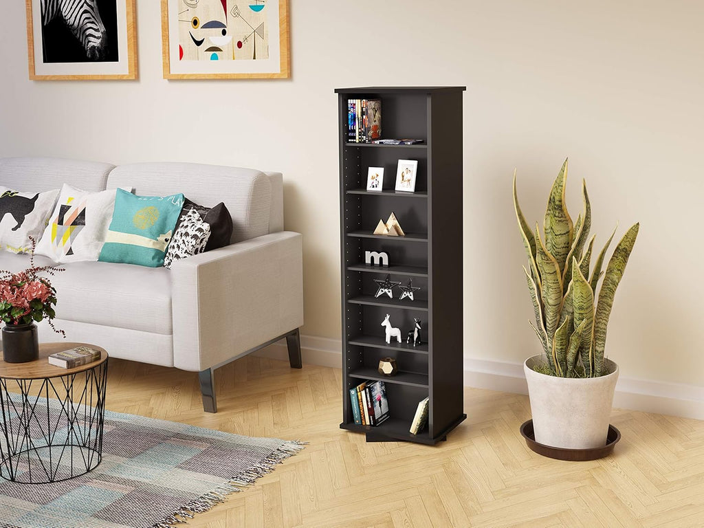 Black Spinning Tower Storage Cabinet S220722