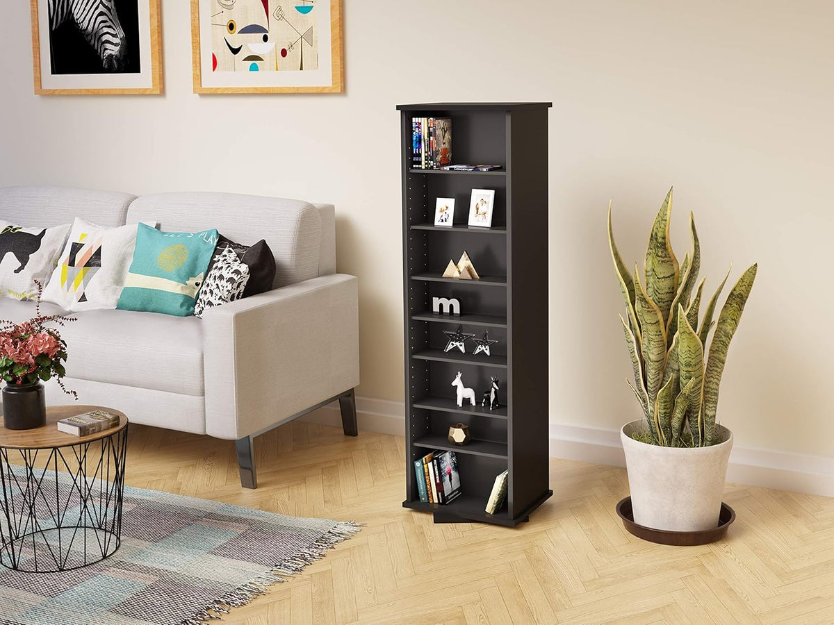 Black Spinning Tower Storage Cabinet S220722
