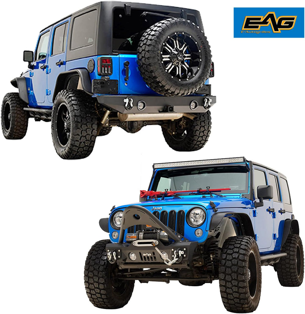Front Bumper and Rear Bumper with Tire Carrier Combo for Wrangler JK A112957