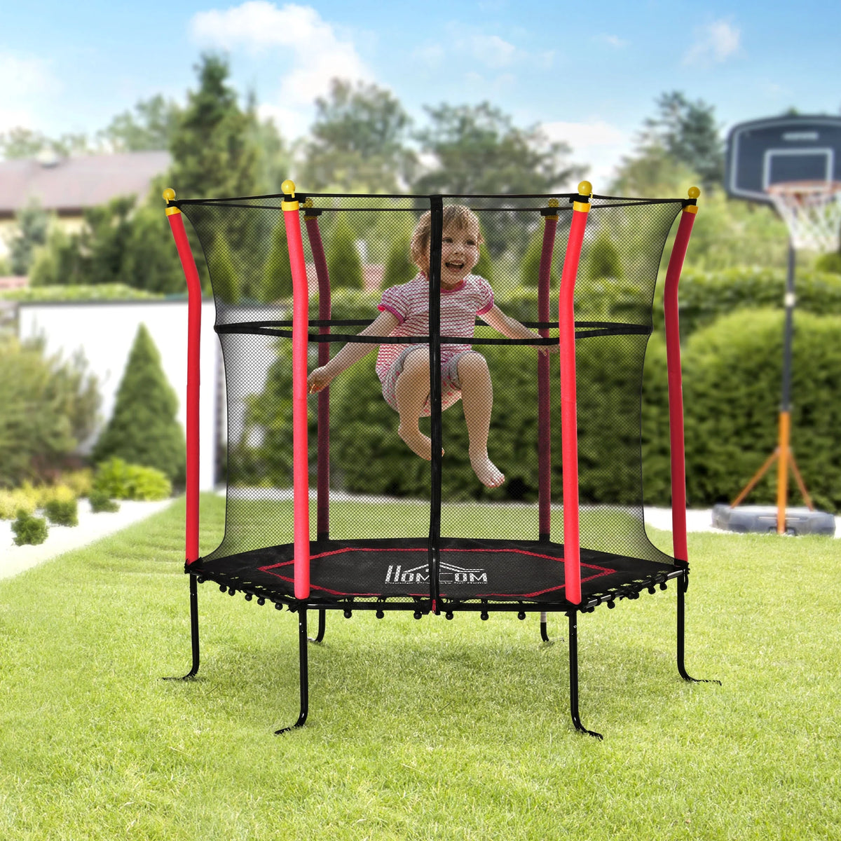 Red Kids Trampoline with Net B430610