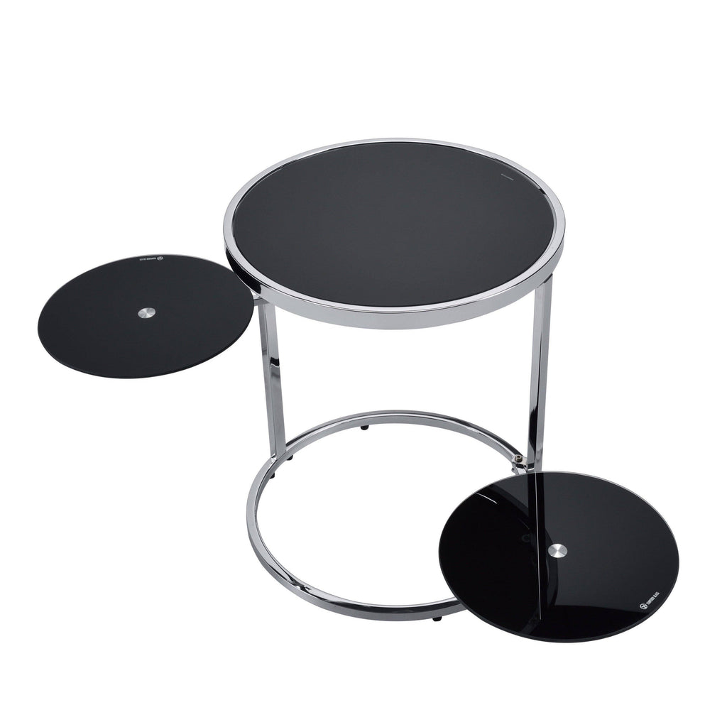Black & Chrome Finish Side Table I8874