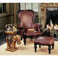 Faux Leather Chair & Ottoman E145