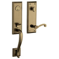 Satin Brass & Black Classic Lever Handleset W9111