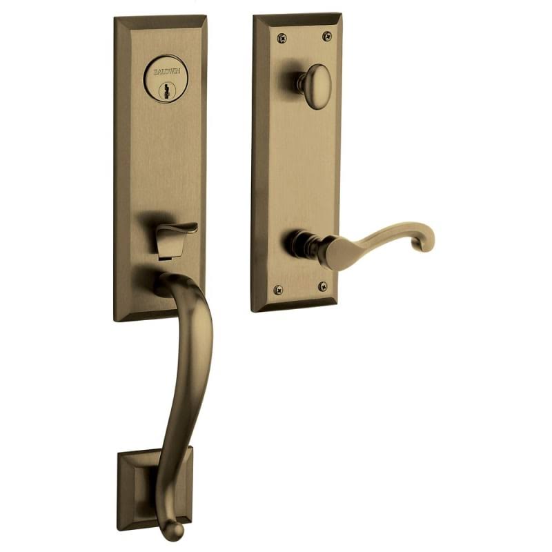 Satin Brass & Black Classic Lever Handleset W9111