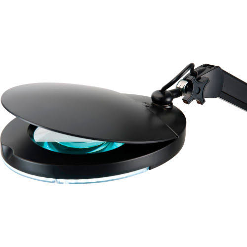 Black LED Magnifying Lamp with Covered Metal Arm B334