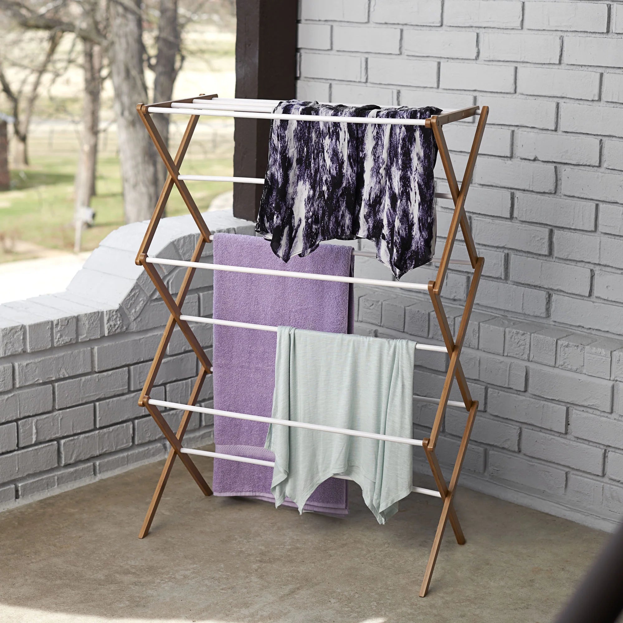 Collapsible Bamboo Clothes Drying Rack S40942