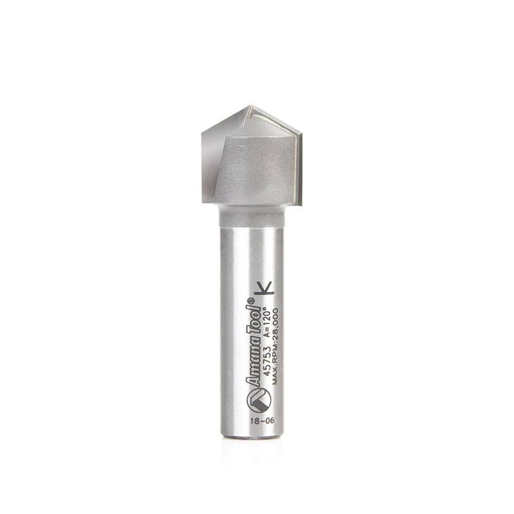 Carbide Tipped V Groove 120 Deg x 19.5mm D x 3/4 CH x 1/2 inch SHK Router B K703888