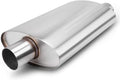 2.5" Inlet/Outlet Stainless Steel Welded Oval Muffler, 19" Overall Length, Pack of 2 H96976
