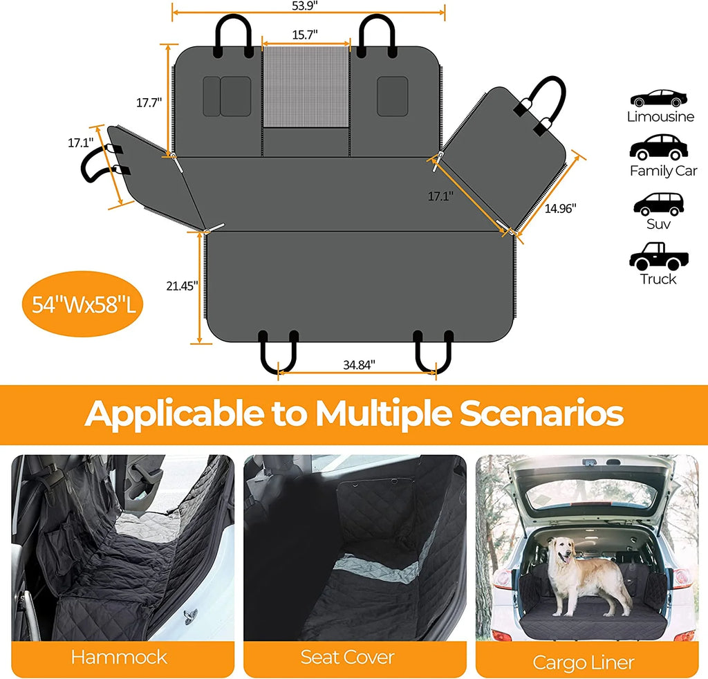 100% Waterproof Dog Car Seat Cover Hammock O6477